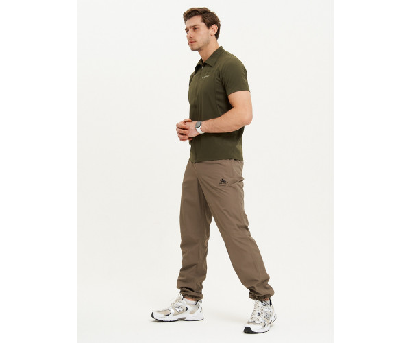 Футболка спортивная поло Valianly мужская темно-зеленого цвета 93426TZ