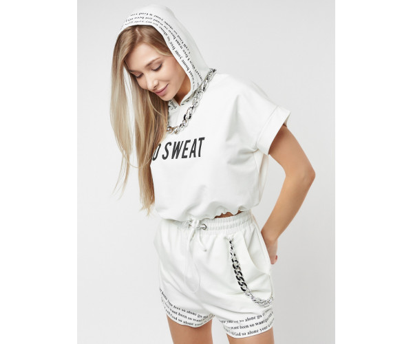 Костюм шорты и топ белого цвета 21117Bl