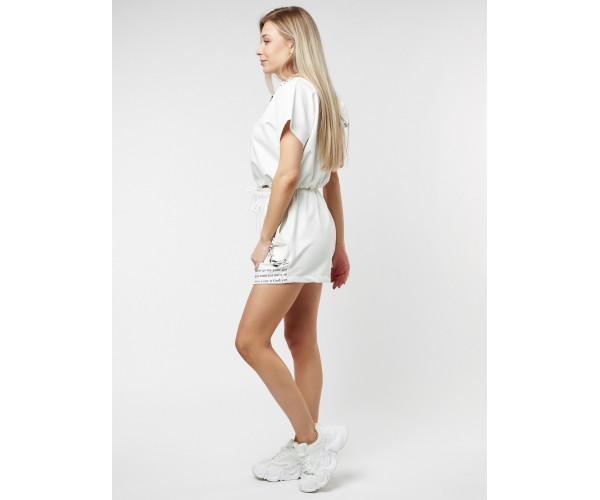 Костюм шорты и топ белого цвета 21117Bl