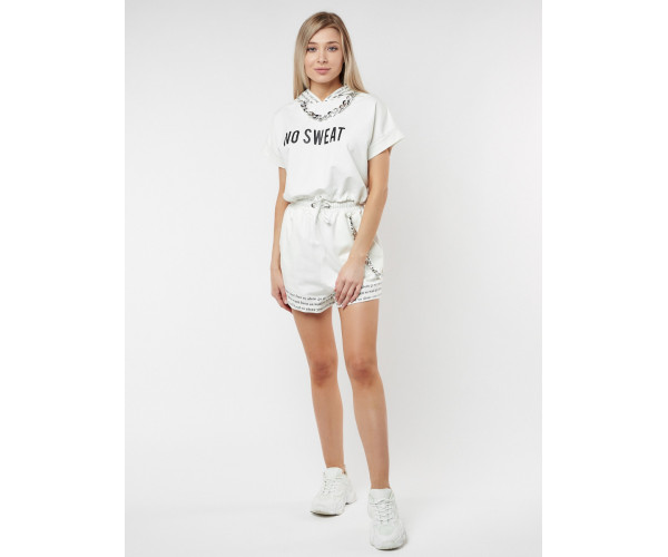 Костюм шорты и топ белого цвета 21117Bl