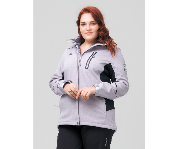 Костюм женский  большого размера серого цвета 02036-1Sr