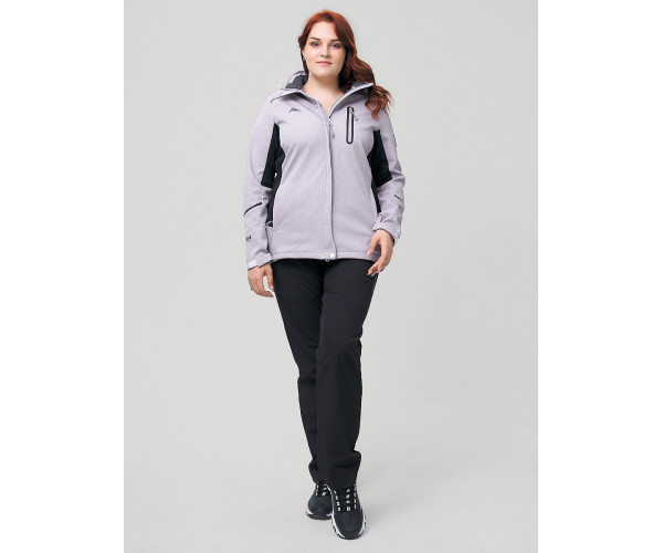 Костюм женский  большого размера серого цвета 02036-1Sr