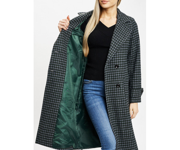 Пальто демисезонное темно-зеленого цвета 42123TZ