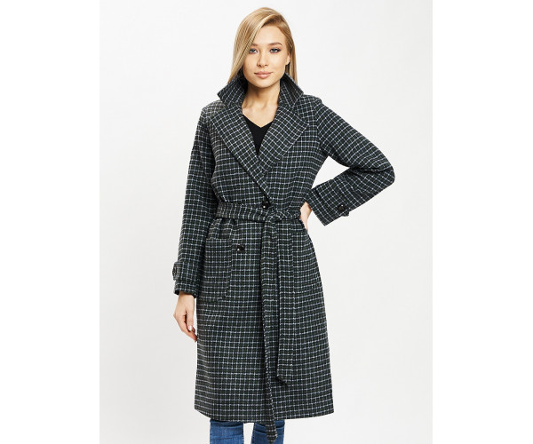 Пальто демисезонное темно-зеленого цвета 42123TZ