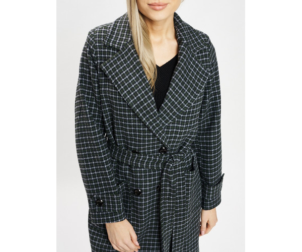 Пальто демисезонное темно-зеленого цвета 42123TZ