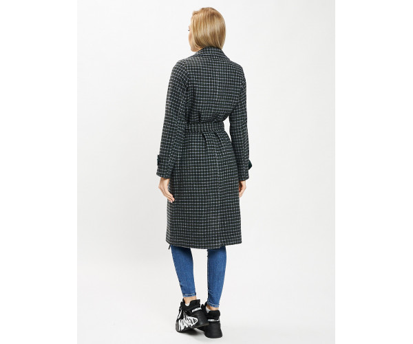 Пальто демисезонное темно-зеленого цвета 42123TZ