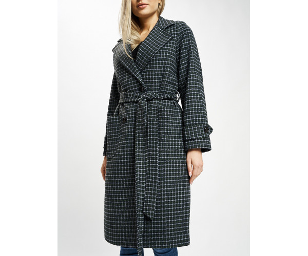 Пальто демисезонное темно-зеленого цвета 42123TZ