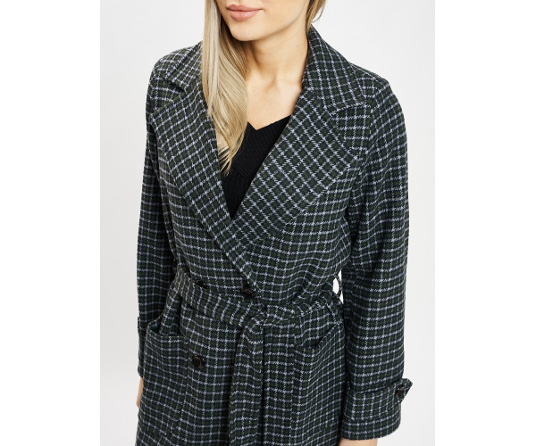 Пальто демисезонное темно-зеленого цвета 42123TZ