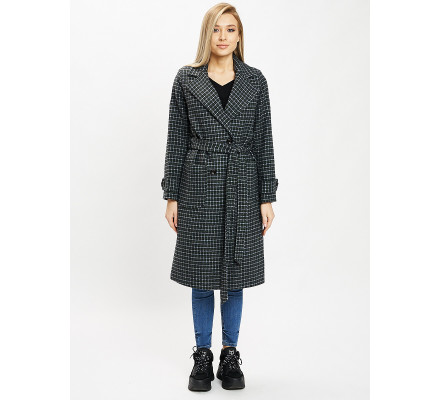 Пальто демисезонное темно-зеленого цвета 42123TZ