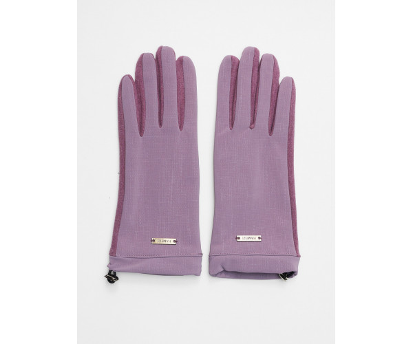Классические перчатки демисезонные женские фиолетового цвета 610F