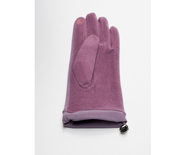 Классические перчатки демисезонные женские фиолетового цвета 610F