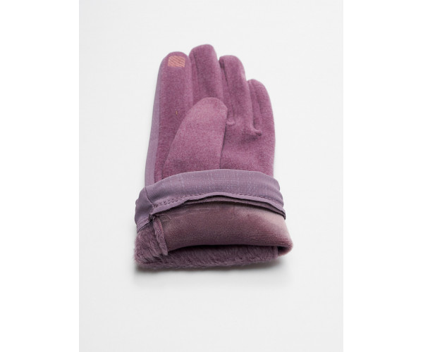 Классические перчатки демисезонные женские фиолетового цвета 610F