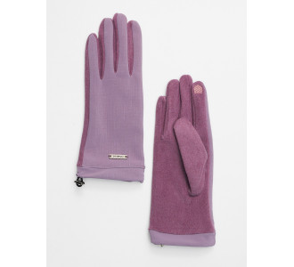 Классические перчатки демисезонные женские фиолетового цвета 610F