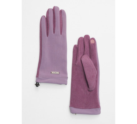 Классические перчатки демисезонные женские фиолетового цвета 610F