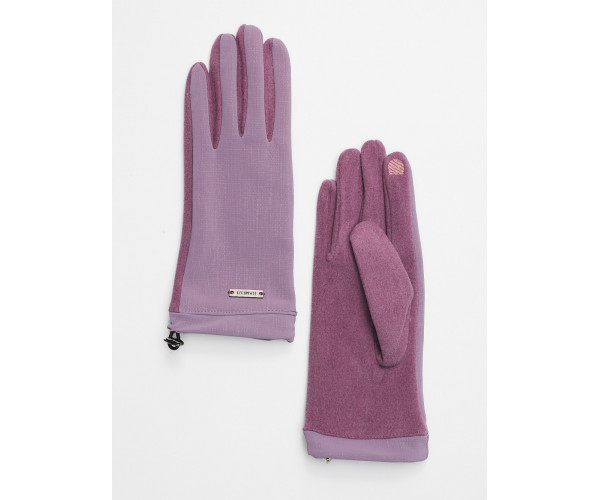 Классические перчатки демисезонные женские фиолетового цвета 610F