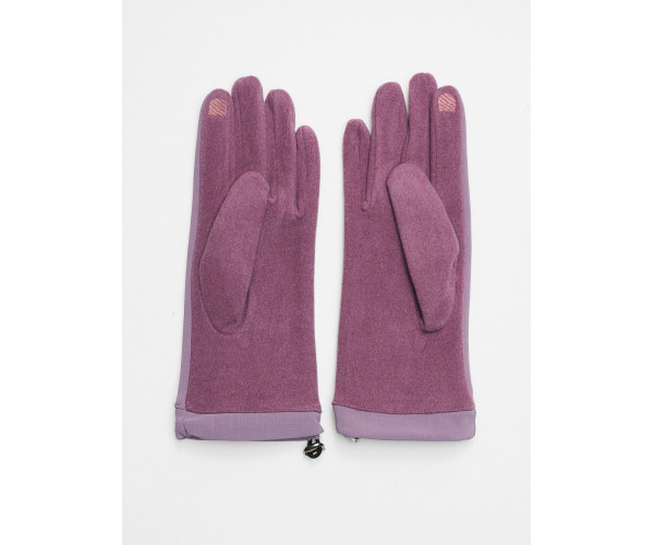 Классические перчатки демисезонные женские фиолетового цвета 610F