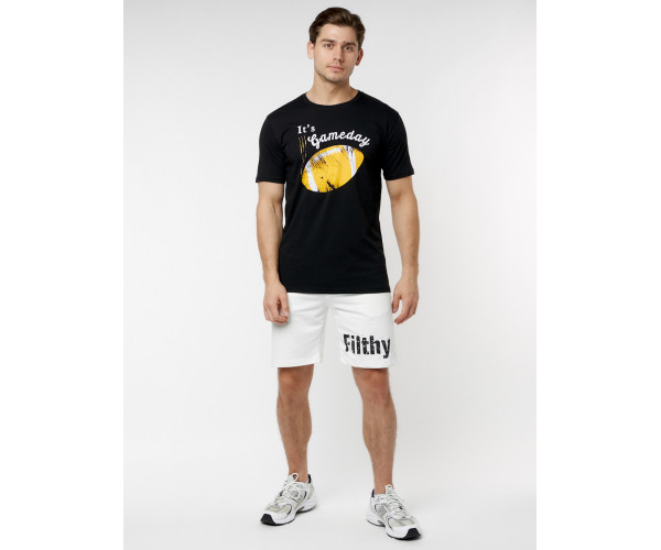 Мужские футболки с принтом желтого цвета 221414J