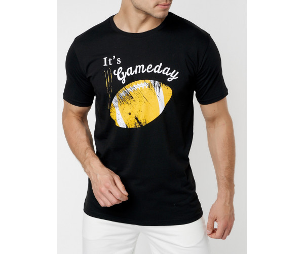 Мужские футболки с принтом желтого цвета 221414J