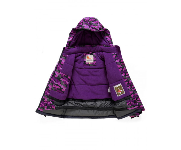 Горнолыжный костюм Valianly для девочки темно-фиолетового цвета 9016TF