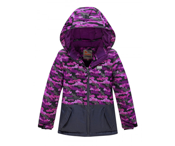 Горнолыжный костюм Valianly для девочки темно-фиолетового цвета 9016TF