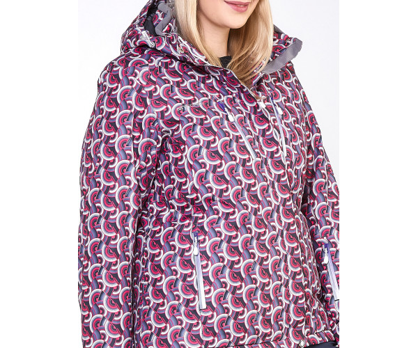 Женский зимний костюм горнолыжный большого размера малинового цвета 018112М