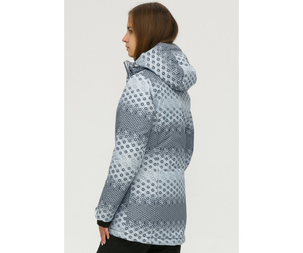 Женская зимняя горнолыжная куртка серого цвета 1810Sr