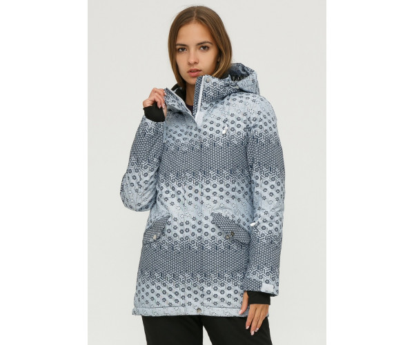 Женская зимняя горнолыжная куртка серого цвета 1810Sr