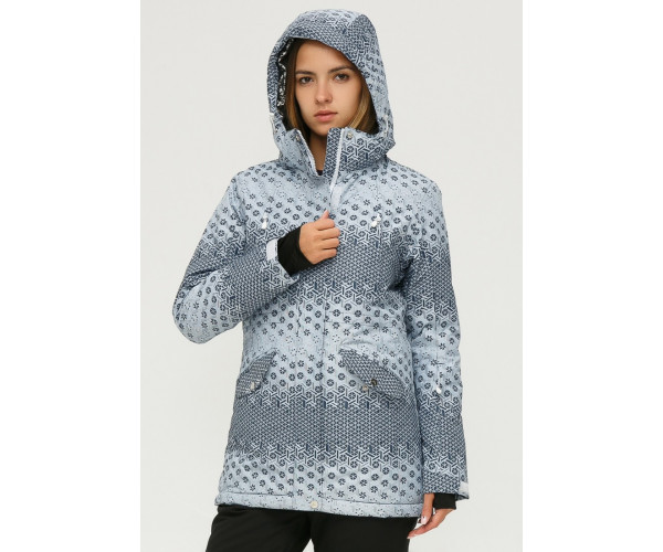 Женская зимняя горнолыжная куртка серого цвета 1810Sr