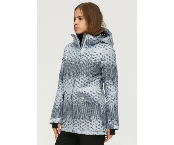 Женская зимняя горнолыжная куртка серого цвета 1810Sr