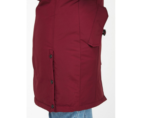 Женская зимняя парка бордового цвета 1806Bo