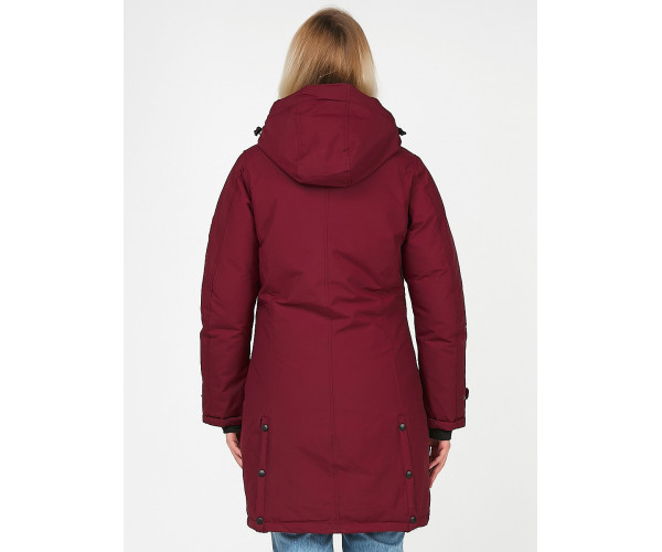 Женская зимняя парка бордового цвета 1806Bo