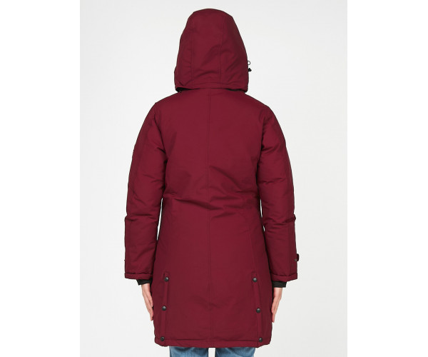 Женская зимняя парка бордового цвета 1806Bo