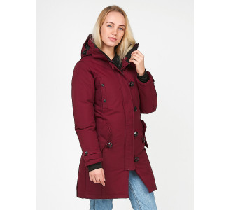 Женская зимняя парка бордового цвета 1806Bo