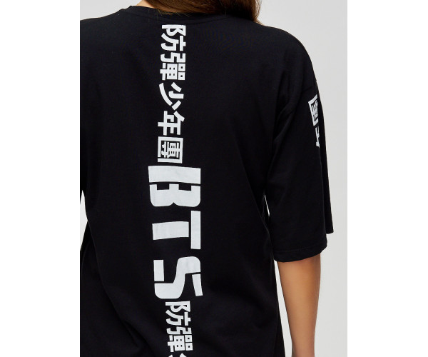 Женские футболки с надписями черного цвета 76017Ch