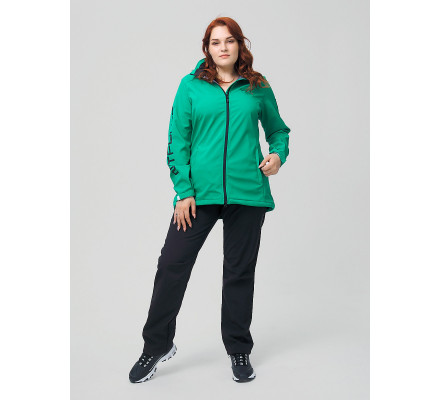 Костюм женский  большого размера зеленого цвета 02003Z