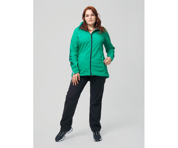 Костюм женский  большого размера зеленого цвета 02003Z