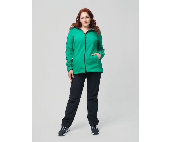 Костюм женский  большого размера зеленого цвета 02003Z