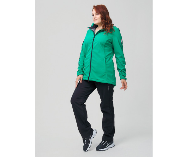 Костюм женский  большого размера зеленого цвета 02003Z