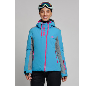 Горнолыжная куртка женская синего цвета 77033S