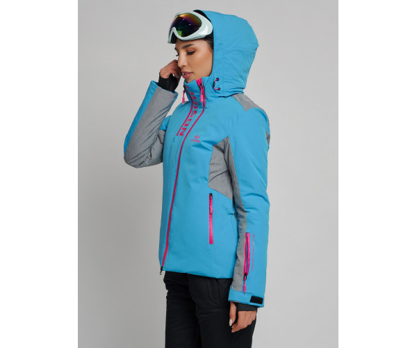 Горнолыжная куртка женская синего цвета 77033S
