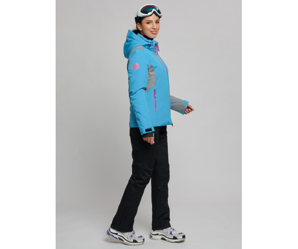 Горнолыжная куртка женская синего цвета 77033S