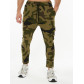 Трикотажные брюки зауженные камуфляжного цвета 227001Kf
