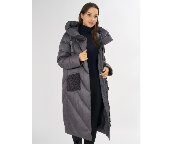 Куртка зимняя темно-серого цвета 72185TC