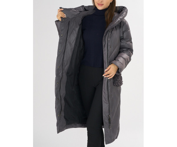 Куртка зимняя темно-серого цвета 72185TC