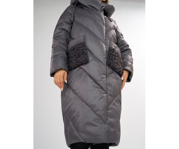 Куртка зимняя темно-серого цвета 72185TC
