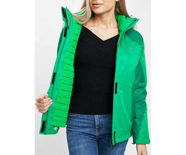 Куртка демисезонная 3 в 1 зеленого цвета 33213Z