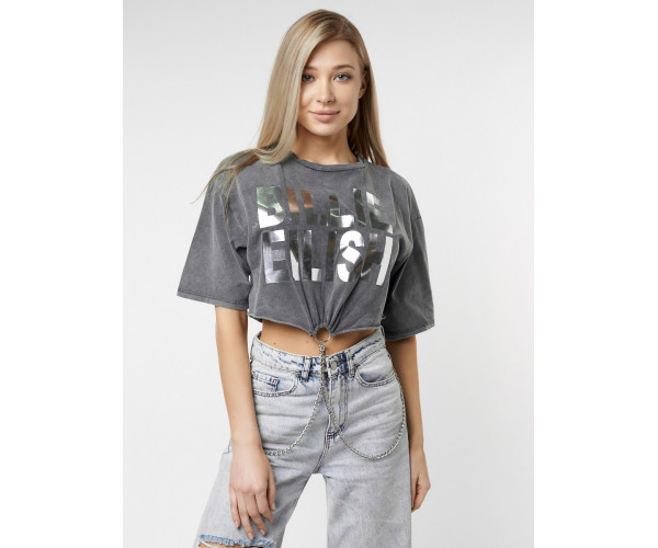 Топ футболка женская серого цвета 76008Sr