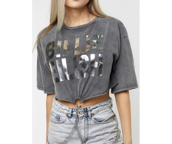 Топ футболка женская серого цвета 76008Sr