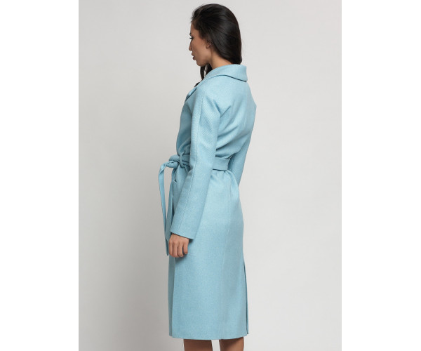 Пальто демисезонное голубого цвета 4444Gl