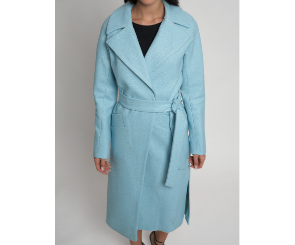 Пальто демисезонное голубого цвета 4444Gl